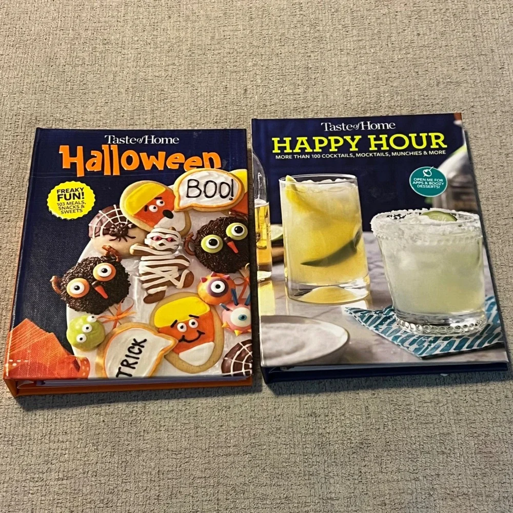 Taste of Home Cookbook Lot Halloween and Happy Hour Spiral Hardcover Recipes